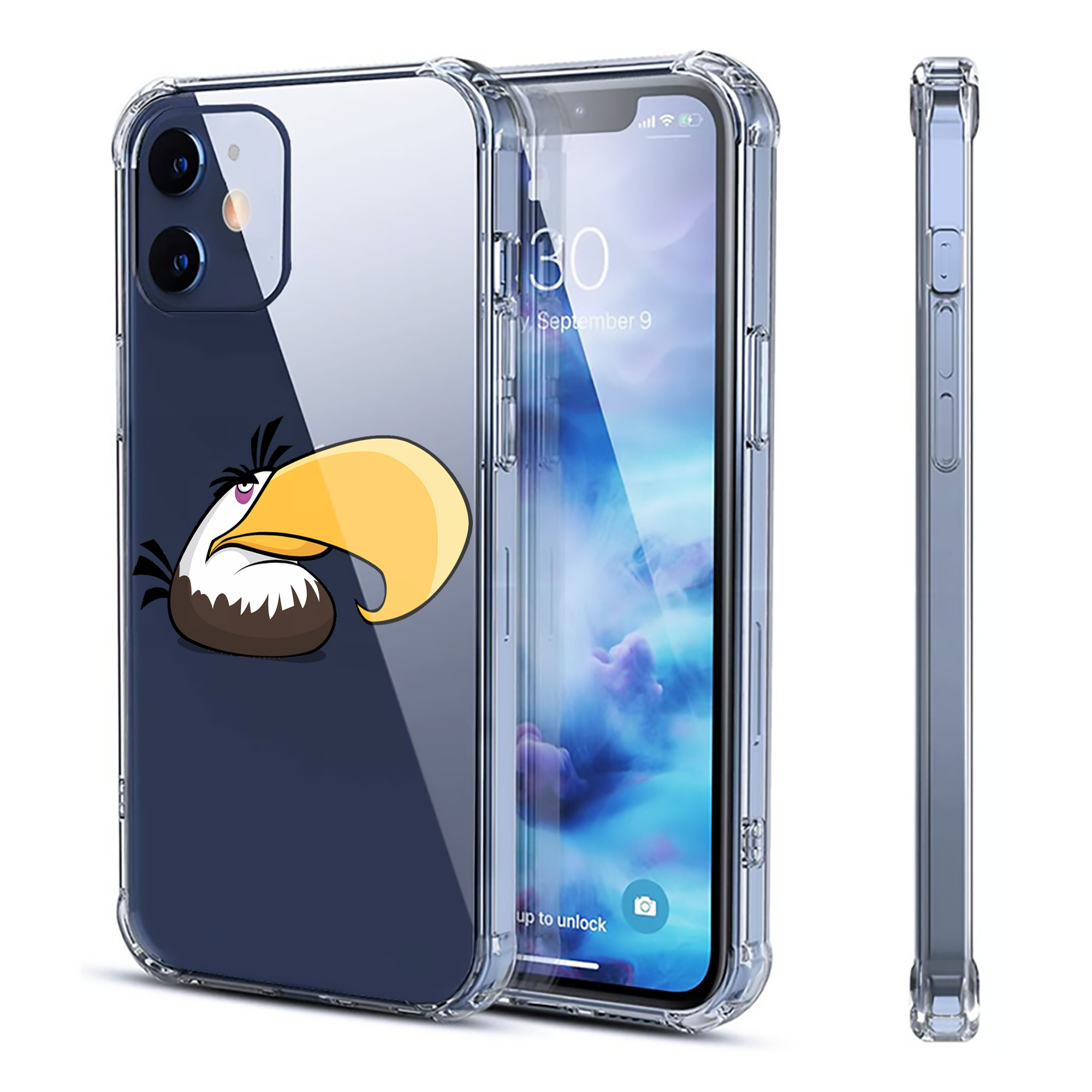 （画像用） Angry Birds アングリーバード 【iPhone 12シリーズ対応】透明スマホケース（クリアソフトケース）